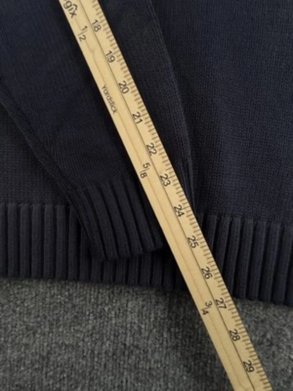 Thomas Burberry Crew Neck Logo Long Sleeve Blue Pullover Men Large Sweater Knit